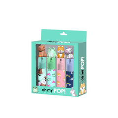 Oh My Pop Mix-Pack de 4 Surligneurs: Bleu, Turquoise, Rose et Bleu Foncé