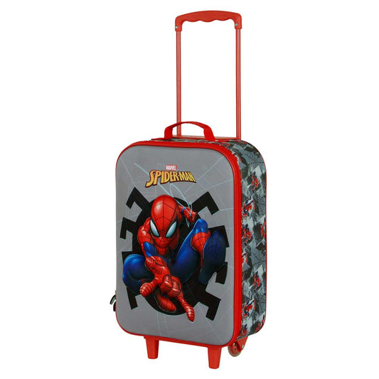 Marvel Spiderman Symbol-Valigia Trolley Soft 3D, Grigio