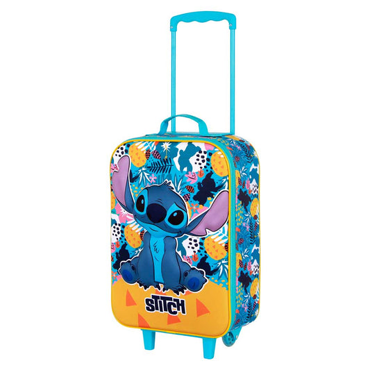 Disney Lilo e Stitch Colors-Valigia Trolley Soft 3D, Turchese