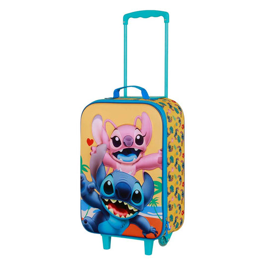 Disney Lilo e Stitch Ocean-Valigia Trolley Soft 3D, Blu