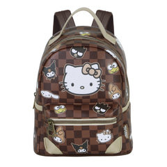 Hello Kitty Squares-Small Heady Backpack, Brown