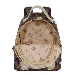Hello Kitty Squares-Small Heady Backpack, Brown