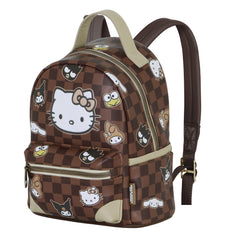 Hello Kitty Squares-Small Heady Backpack, Brown