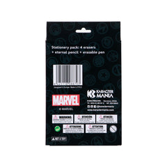 Marvel Spiderman Peter-Pack of Erasable Gel Pen + Eternal Pencil + 4 Erasers, Red