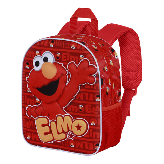 Barrio Sésamo Elmo Happy-Mochila 3D Elite, Rojo