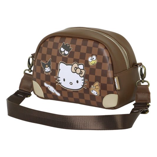 Hello Kitty Squares-Bolso Bandolera Bowling Lite, Marrón
