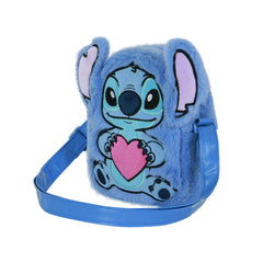 Disney Lilo et Stitch Heart-Sac à Bandoulière Carré Plush, Bleu