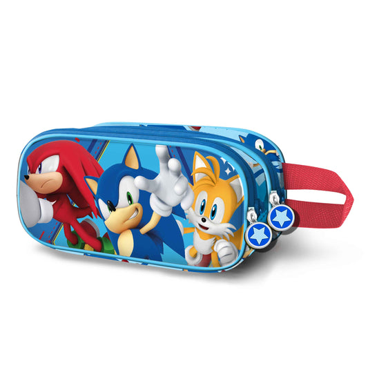 Sonic The Hedgehog Heroes-Estuche Portatodo 3D Doble, Azul