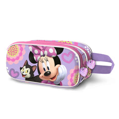 Disney Minnie Mouse Cat-Estuche Portatodo 3D Doble, Lila