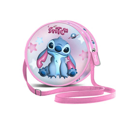 Disney Lilo y Stitch Cosmic-Bolso Bandolera Redondo, Rosa