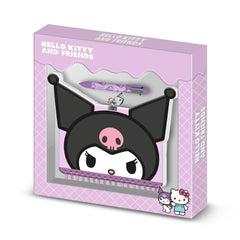 Hello Kitty Kuromi Face-Confezione con Diario Kawaii + Penna 6 Colori, Lilla