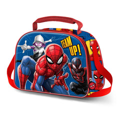 Marvel Spiderman Best Team-Borsa Porta Merenda 3D, Blu