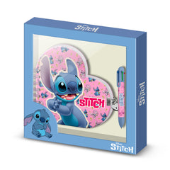 Disney Lilo e Stitch Surprise-Confezione con Diario Cuore + Penna 6 Colori, Blu