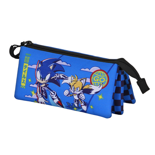 Sonic The Hedgehog Go-Astuccio Triplo, Blu