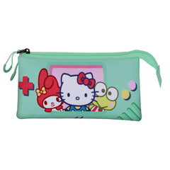 Hello Kitty Videogame-driedelige etui, turquoise