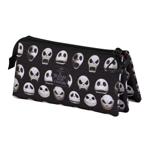Disney Nightmare Before Christmas Faces-Triple Pencil Case, Black