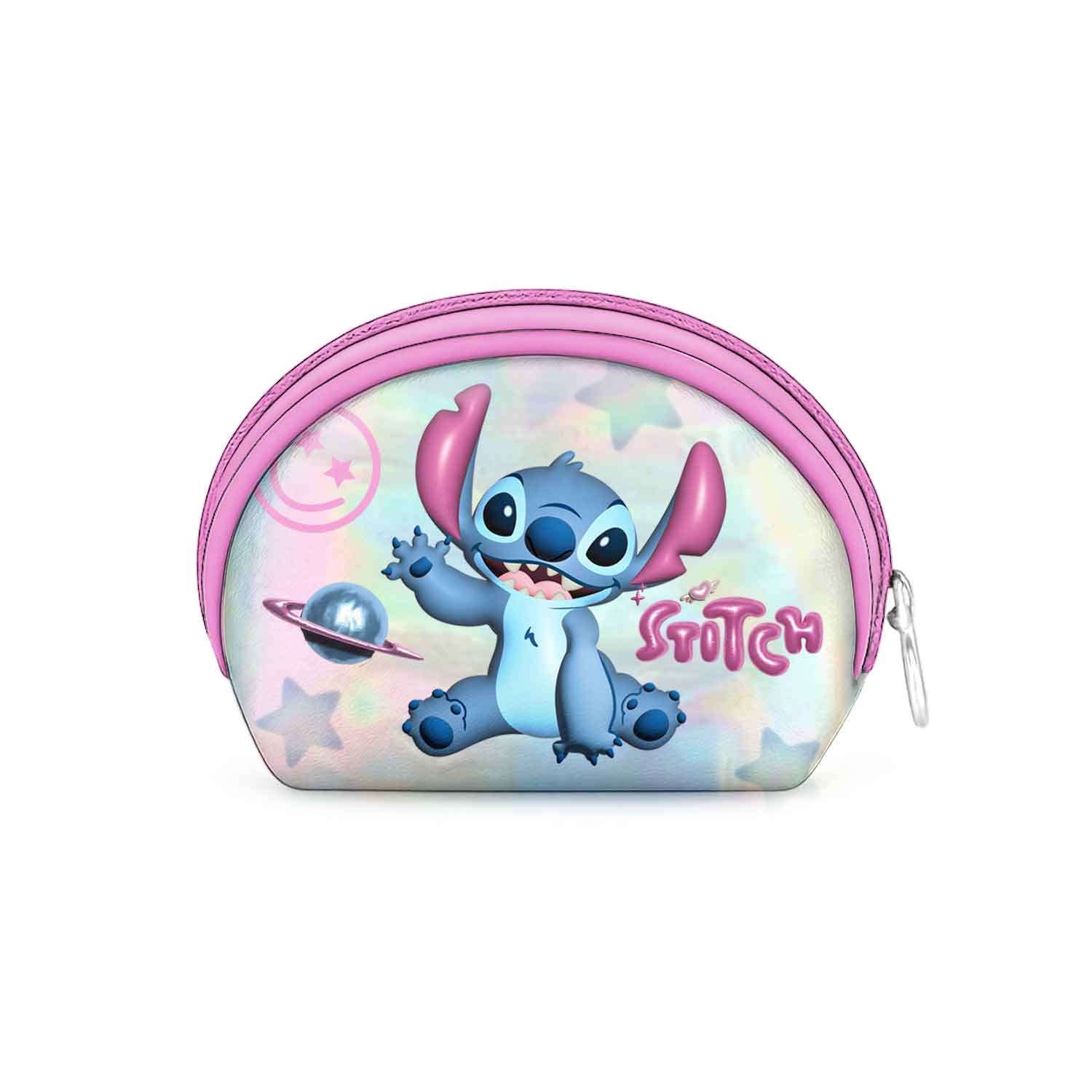 Disney Lilo y Stitch Cosmic-Monedero Oval Casual, Plateado