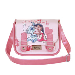 Disney Lilo y Stitch Lovebug-Bolso Bandolera Satchel XS, Rosa