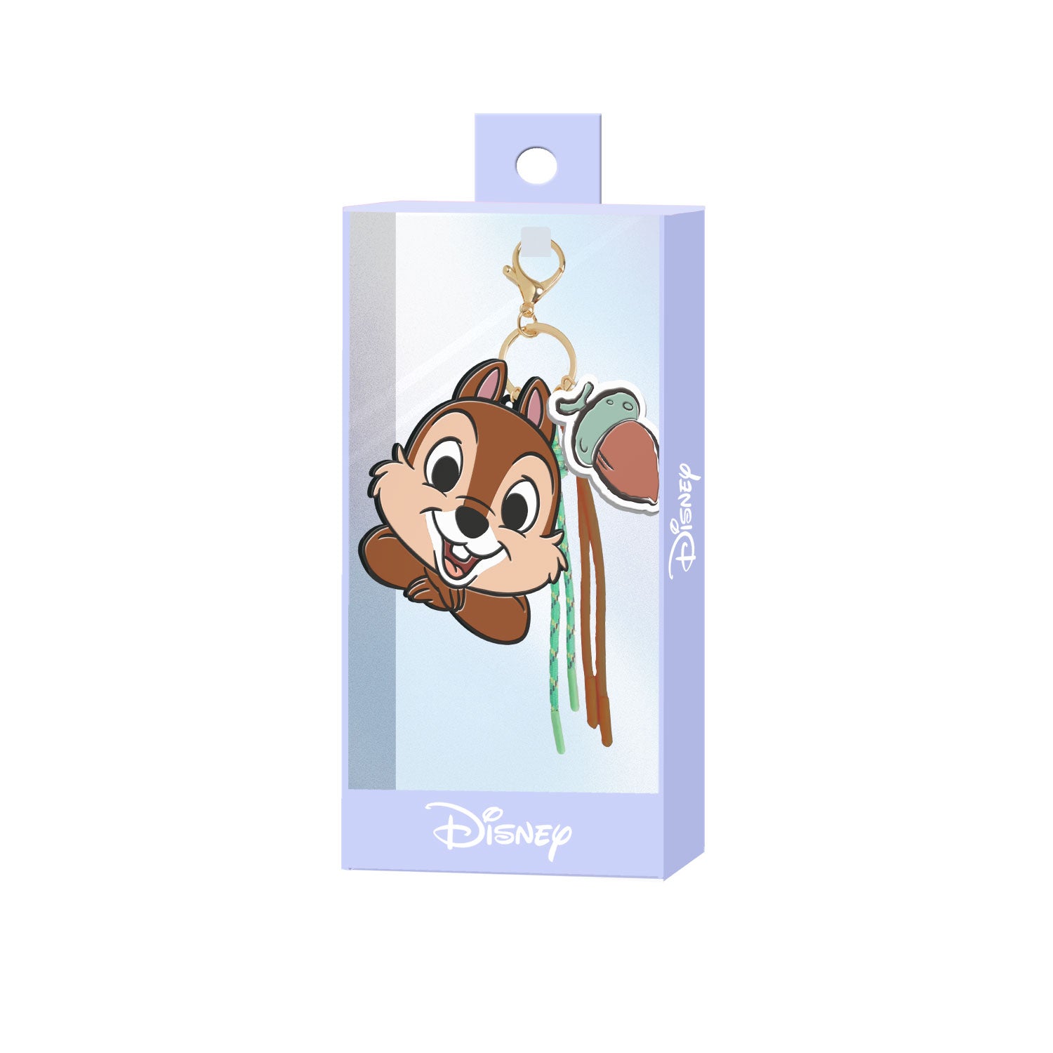 Disney Chip y Chop Face-Llavero Charm, Marrón