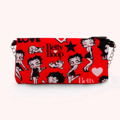 Betty Boop Rouge-Portafoglio Soft con Catena, Rosso