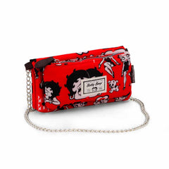 Betty Boop Rouge-Portafoglio Soft con Catena, Rosso