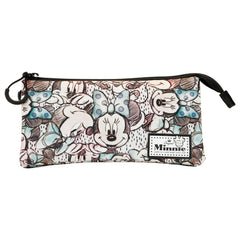 Disney Minnie Mouse Drawing-Triple Pencil Case, Grey