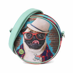 Karactermania Krazymals Pug-Borsa a Tracolla Rotonda, Marrone