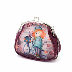 Forever Ninette Bicycle-Large Chain Retro Crossbody Bag, Burgundy