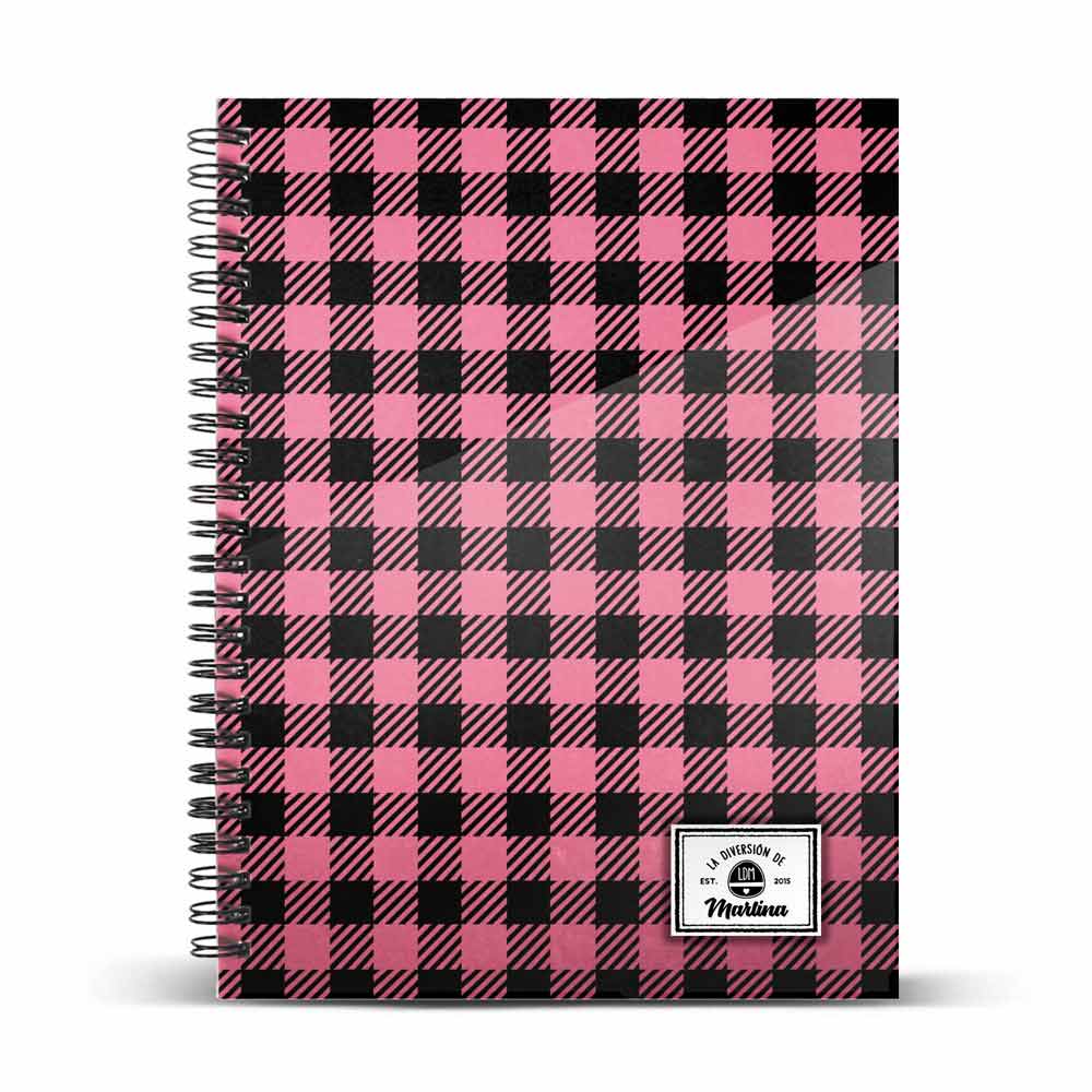 Martina D'Antiochia (La Diversión de Martina) Pink-Pink Notebook A4 Grid Paper, Pink