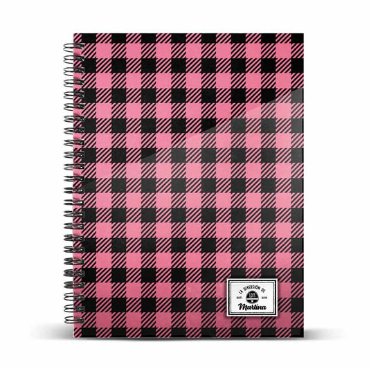 Martina D'Antiochia (La Diversión de Martina) Pink-Pink Notebook A4 Grid Paper, Pink