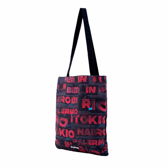 La Casa de Papel Cities-Bolsa de la Compra Tote Shopping Bag, Rojo
