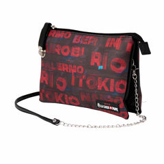 La Casa de Papel Cities-Handy Triple Handy Shoulder Bag, Red