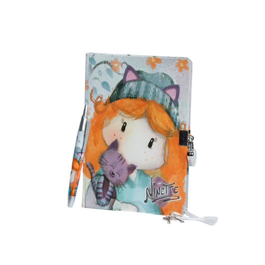 Forever Ninette Cute-Diary Gift Box with Key and Pen, Multicolor