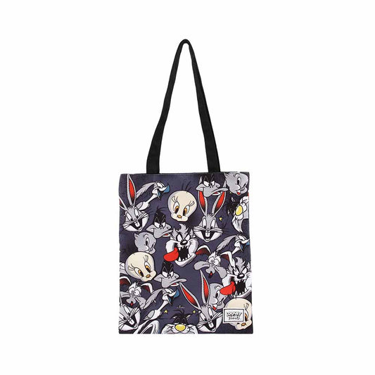 Looney Tunes Folks-Bolsa de la Compra Tote Shopping Bag, Gris