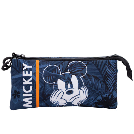 Disney Mickey Mouse Blue-Estuche Portatodo Triple HS, Azul Oscuro