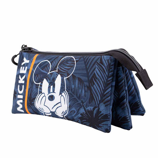 Disney Mickey Mouse Blue-Estuche Portatodo Triple HS, Azul Oscuro