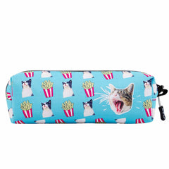Oh My Pop Angry Cat-Estuche Portatodo Cuadrado HS, Turquesa