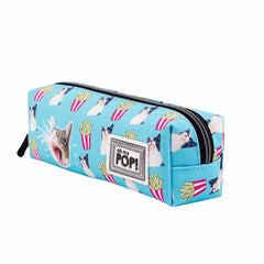 Oh My Pop Angry Cat-Estuche Portatodo Cuadrado HS, Turquesa