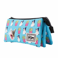 Oh My Pop Angry Cat-Estuche Portatodo Triple HS, Turquesa