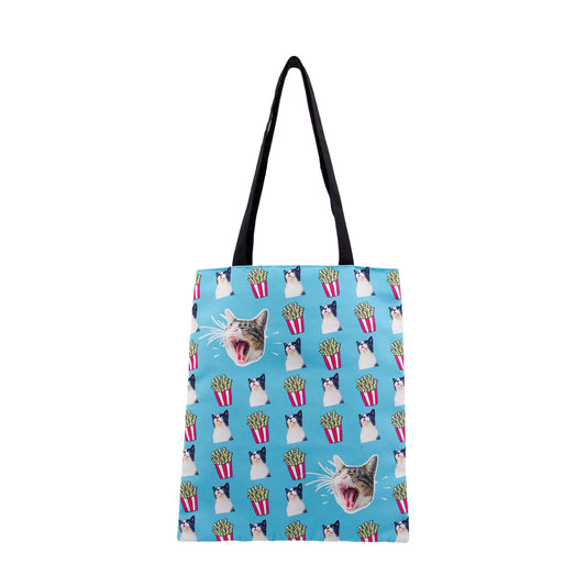 Oh My Pop Angry Cat-Bolsa de la Compra Tote Shopping Bag, Turquesa