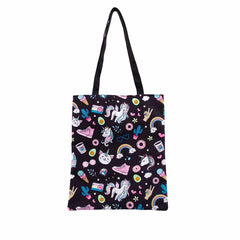 Oh My Pop Illusion-Bolsa de la Compra Tote Shopping Bag, Negro
