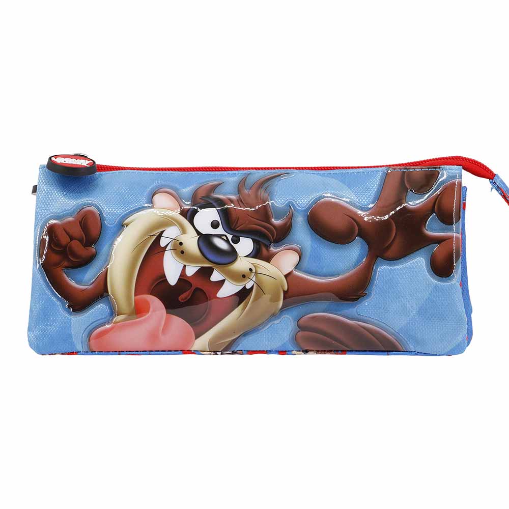 Looney Tunes Taz Tasmanian-Estuche Portatodo Triple, Azul