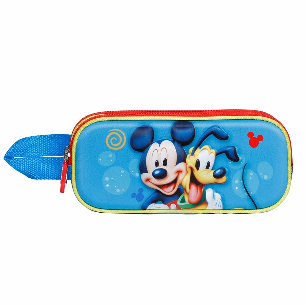Disney Mickey Mouse Pluto-3D Double Pencil Case, Blue