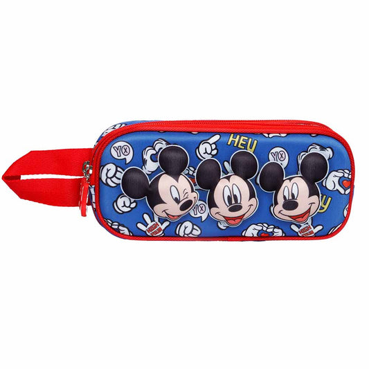Disney Mickey Mouse Grins-Estuche Portatodo 3D Doble, Azul