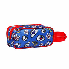 Disney Mickey Mouse Grins-Estuche Portatodo 3D Doble, Azul