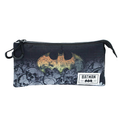 DC Comics Batman Skulls-Estuche Portatodo Triple HS, Negro