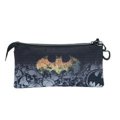 DC Comics Batman Skulls-Estuche Portatodo Triple HS, Negro