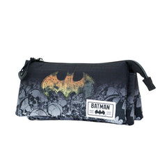 DC Comics Batman Skulls-Estuche Portatodo Triple HS, Negro