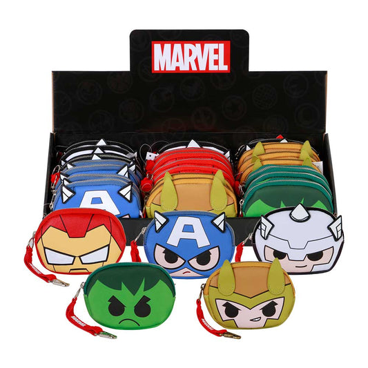 Marvel Assortment Marvel-Exhibitor of Pill Chibi Coin Purses, Multicolor
