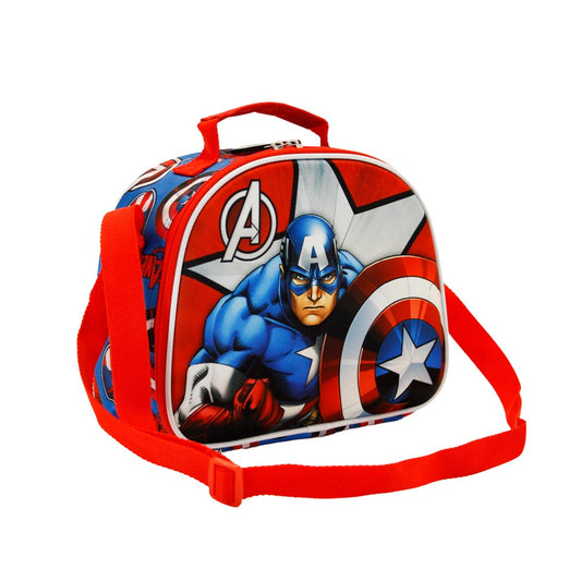 Marvel Captain America Gravity-3D Lunch Bag, Red